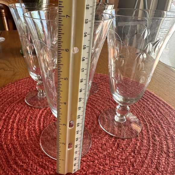 Vintage Etched Stemmed Glassware - Picture 5 of 5